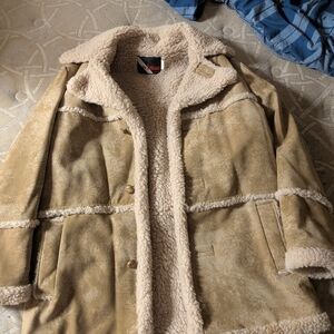 IMAN Tan and Cream Bomber Jacket